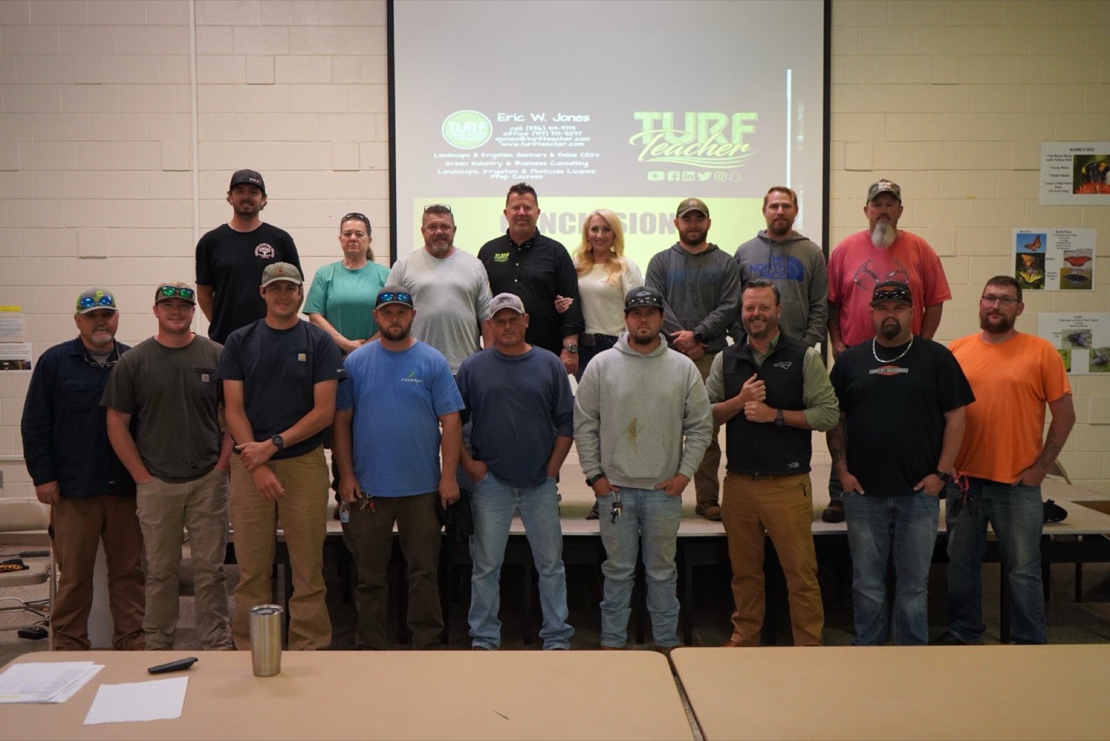 Eric and Jennifer Jones with a Turf Teacher professional education class